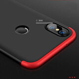 Xiaomi Redmi Note 5 Pro Uyumlu Kılıf Zore Ays Kapak Siyah-Kırmızı