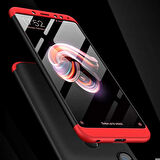 Xiaomi Redmi Note 5 Pro Uyumlu Kılıf Zore Ays Kapak Siyah-Kırmızı