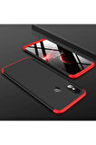 Xiaomi Mi 8 SE Uyumlu Kılıf Zore Ays Kapak Siyah-Kırmızı