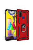 Samsung Galaxy M31 Uyumlu Kılıf Zore Vega Kapak Kırmızı