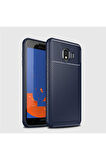Samsung Galaxy J4 Uyumlu Kılıf Zore Negro Silikon Kapak Lacivert