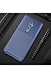 Oppo Reno 10X Zoom Uyumlu Kılıf Zore Negro Silikon Kapak Lacivert
