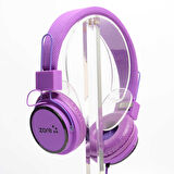Zore Y-6338 MP3 3.5mm Kulaklık Mor