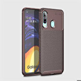 Samsung Galaxy A20S Uyumlu Kılıf Zore Negro Silikon Kapak Kahverengi