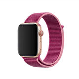 Apple Watch 44mm Uyumlu Kordon Hasır Örgü Cırt Cırtlı Terletmeyen Zore KRD-03 Kumaş Kayış Pembe