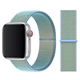 Apple Watch 40mm Uyumlu Kordon Hasır Örgü Cırt Cırtlı Terletmeyen Zore KRD-03 Kumaş Kayış 42-Corn Flower