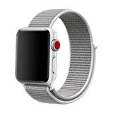 Apple Watch 40mm Uyumlu Kordon Hasır Örgü Cırt Cırtlı Terletmeyen Zore KRD-03 Kumaş Kayış 6-Sea Shell