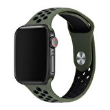 Apple Watch 44mm Uyumlu Kordon Silikon Esnek Yumuşak Delikli Spor KRD-02 Kayış NO30