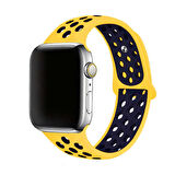 Apple Watch 40mm Uyumlu Kordon Silikon Esnek Yumuşak Delikli Spor KRD-02 Kayış NO37