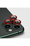 Apple iPhone 11 Pro Max Uyumlu CL-02 Kamera Lens Koruyucu Kırmızı