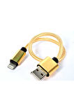 Zore 30 Cm Halat Lightning Usb Kablo Gold