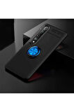 Xiaomi Mi 10 Uyumlu Kılıf Zore Ravel Silikon Kapak Siyah-Mavi