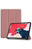 Apple iPad Pro 12.9 2020 (4.Nesil) Uyumlu Zore Smart Cover Standlı 1-1 Kılıf Rose Gold