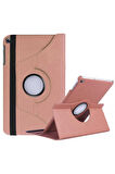 Samsung Galaxy Tab A7 10.4 T500 (2020) Uyumlu Zore Dönebilen Standlı Kılıf Rose Gold