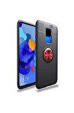 Huawei Mate 30 Lite Uyumlu Kılıf Zore Ravel Silikon Kapak Siyah-Kırmızı