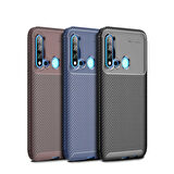 Huawei P20 Lite 2019 Uyumlu Kılıf Zore Negro Silikon Kapak Kahverengi