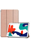 Huawei MatePad 10.4 Uyumlu Zore Smart Cover Standlı 1-1 Kılıf Rose Gold