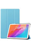 Huawei MatePad T10 Uyumlu Zore Smart Cover Standlı 1-1 Kılıf Mavi