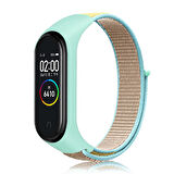 Xiaomi Mi Band 3 Uyumlu Kordon Hasır Örgü Cırt Cırtlı Terletmeyen Zore KRD-03 Kumaş Kayış NO27