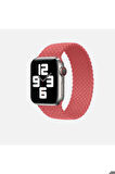 Apple Watch 42mm Uyumlu Kordon Hasır Örgü Esnek KRD-32 Large Kayış Pembe