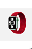 Apple Watch 40mm Uyumlu Kordon Hasır Örgü Esnek KRD-32 Medium Kayış Kırmızı