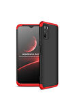 Xiaomi Poco M3 Uyumlu Kılıf Zore Ays Kapak Siyah-Kırmızı