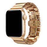 Apple Watch 44mm Uyumlu Kordon Metal Paslanmaz KRD-41 Kayış Rose Gold