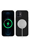 Apple iPhone 12 Uyumlu Kılıf Zore Silksafe Wireless Kapak Siyah