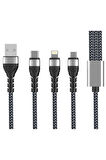 Zore Bax 3 in 1 Usb Kablo 1.2M