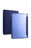 Apple iPad 10.2 2021 (9.Nesil) Uyumlu Kılıf Zore Tri Folding Kalem Bölmeli Standlı Kılıf Lacivert
