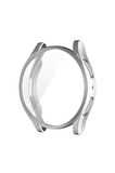 Samsung Galaxy Watch 4 Classic 46mm Uyumlu Zore Watch Gard 02 Koruyucu Silikon Gümüş