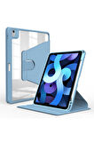 Apple iPad Air 10.9 2020 (4.Nesil) Uyumlu Kılıf Zore Nayn Dönebilen Standlı Kılıf Mavi Açık