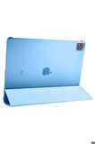 Apple iPad Pro 12.9 2021 (5.Nesil) Uyumlu Zore Smart Cover Standlı 1-1 Kılıf Mavi
