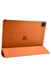 Apple iPad Pro 12.9 2021 (5.Nesil) Uyumlu Zore Smart Cover Standlı 1-1 Kılıf Turuncu