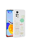 Xiaomi Redmi Note 12 Pro 4G Uyumlu Kılıf Kabartma Figürlü Parlak Zore Toys Silikon Kapak Beyaz