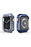 Apple Watch 40mm Uyumlu Zore Watch Gard 08 Sert PC + Silikon Koruyucu Mavi