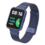 Xiaomi Redmi Watch 2 Lite Uyumlu Kordon Paslanmaz Çelik Klipsli Zore KRD-66 Kayış Lacivert
