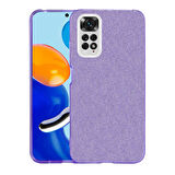 Xiaomi Redmi Note 11 Global Uyumlu Kılıf Zore Shining Silikon Mor