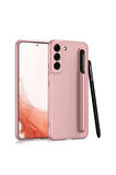 Samsung Galaxy S22 Uyumlu Kılıf Zore Kalemli Ays Kapak Rose Gold