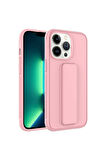 Apple iPhone 13 Pro Max Uyumlu Kılıf Zore Qstand Kapak Pembe