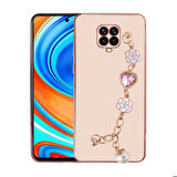 Xiaomi Redmi Note 9S Uyumlu Kılıf El Tutamaçlı Kamera Korumalı Zore Taka Silikon Kapak Pembe