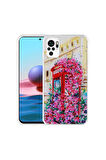 Xiaomi Redmi Note 10S Uyumlu Kılıf Simli Desenli Kamera Korumalı Parlak Zore Popy Kapak Kulübe