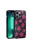 Apple iPhone 11 Pro Max Uyumlu Kılıf Simli Desenli Kamera Korumalı Parlak Zore Popy Kapak Çiçek