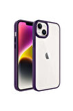 Apple iPhone 14 Plus Uyumlu Kılıf Zore Krom Kapak Derin Mor
