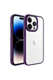 Apple iPhone 14 Pro Max Uyumlu Kılıf Zore Krom Kapak Derin Mor