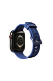 Apple Watch 44mm Uyumlu Kordon Silikon Yumuşak Esnek Sportif KRD-23 Kayış Lacivert