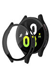 Samsung Galaxy Watch 5 40mm Uyumlu Sert PC Kasa ve Ekran Koruyucu Zore Watch Gard 14 Siyah