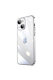Apple iPhone 14 Uyumlu Kılıf Sert PC Renkli Çerçeveli Zore Riksos Kapak Gümüş