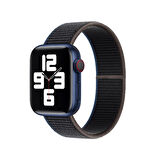 Apple Watch Ultra 49mm Uyumlu Kordon Hasır Örgü Cırt Cırtlı Terletmeyen Zore KRD-03 Kumaş Kayış 65-Charcoal