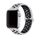 Apple Watch Ultra 49mm Uyumlu Kordon Silikon Esnek Yumuşak Delikli Spor KRD-02 Kayış NO33